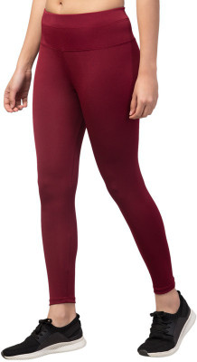 Bluecon Solid Women Maroon Tights