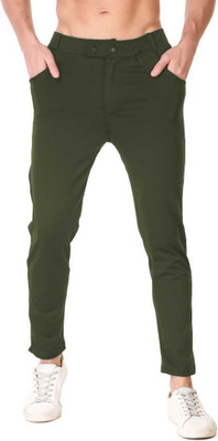 PS Traders Solid Men Olive Track Pants