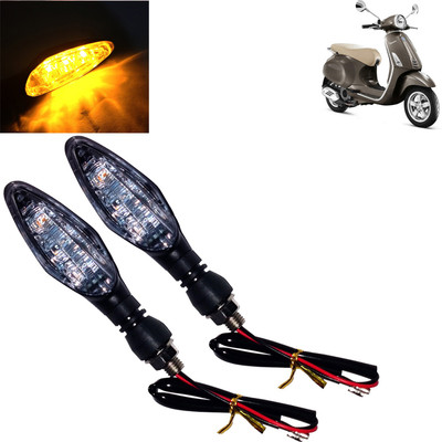 DvineAutoFashionZ Front, Rear, Side LED Indicator Light for Piaggio Universal For Bike(Amber)