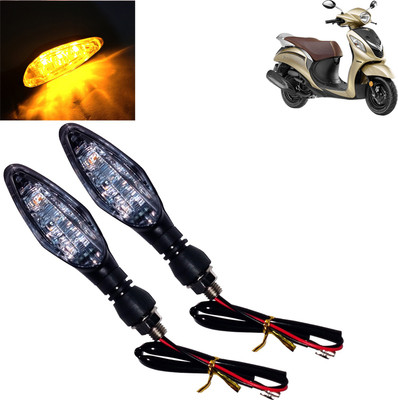 DvineAutoFashionZ Front, Rear, Side LED Indicator Light for Yamaha Fascino(Amber)