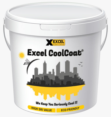 excel coatings Excel CoolCoat - Solar Heat Reflective Cool Roof Paint White Functional Wall Paint(10 L)