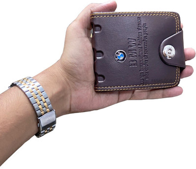 nikline Men Brown Genuine Leather Wallet(6 Card Slots)