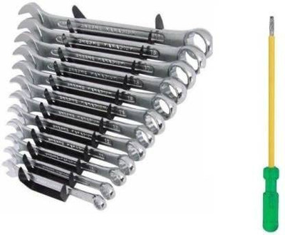 Exotic Arcade Combo of 12 Pcs Combination Spanner and Long Screwdriver || Heavy Duty Double Sided Combination Wrench(Pack of 13)