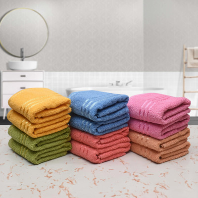 Cotton Bolls Textiles Cotton 400 GSM Hand Towel Set(Pack of 12)