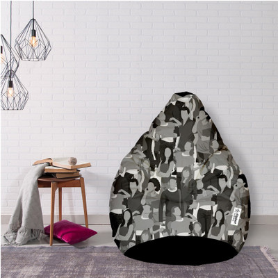 Flipkart SmartBuy XXL Tear Drop Bean Bag Cover  (Without Beans)(Multicolor)