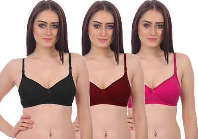 samvar Women Minimizer Non Padded Bra(Black, Maroon, Pink)
