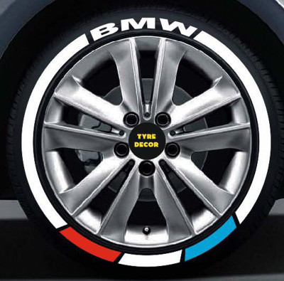 TYRE DECOR Sticker & Decal for Car & Bike(White)