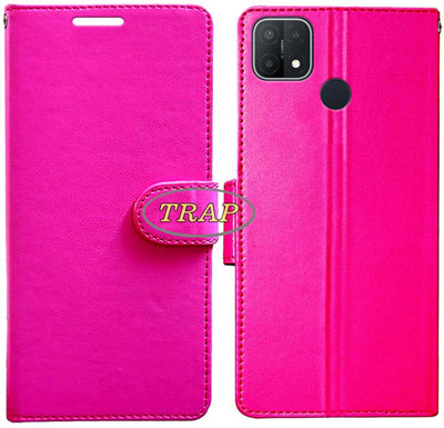 Trap Back Cover for Oppo A15S(Pink, Cases with Holder, Pack of: 1)