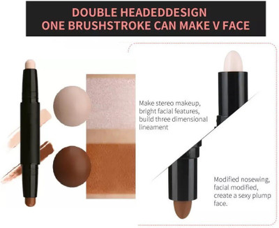 JANOST HD Waterproof Stick 2 IN 1 Contour And Highlighter Concealer pack of 1 Concealer(beige, 8 g)