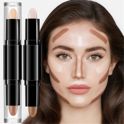 Neycare Best 2 IN 1 Highlighter And Concealer Contour Stick Highlighter Concealer(IVORY, DARK BEIGE, 8 g)