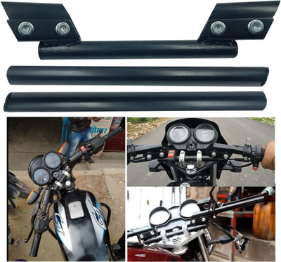 Znee Smart ZS-3-N Bike Handle Bar Stylish Handlebar Pipe/Rod Red and Black for Royal Enfield Classic 350 Handle Bar(Black)