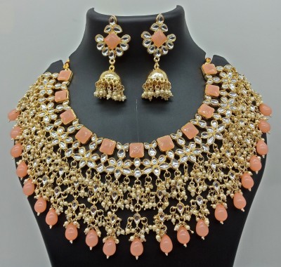 NMimitation Alloy Gold-plated Orange, Gold, White Jewellery Set(Pack of 1)