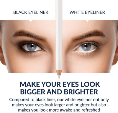 AMOSFIA White Eyeliner Waterproof Eyeliner Pencil Smooth High(WHITE, 2 g)