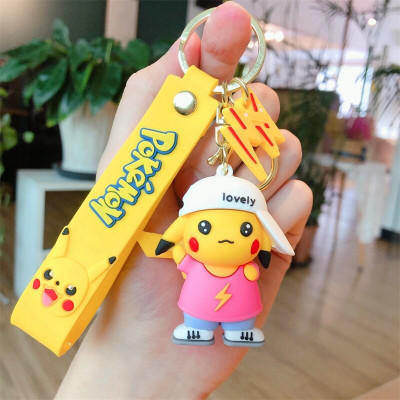 Blue Aura Pikachu Pokemon Big Size Heavy Keychain with Hook & Strap (Pink Pikachu) Key Chain