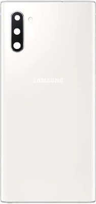 Sandreezz Samsung Galaxy Note 10 / SM-N970 (with Camera Lens) (with Proper Logo) (Glass) Back Panel(White)