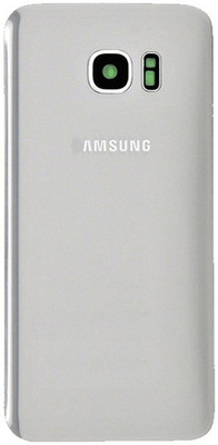 Sandreezz Samsung Galaxy S7 Edge (With Camera lens) (with Proper Logo) (Glass) Back Panel(Silver)