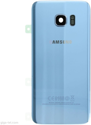 Sandreezz Samsung Galxy S7 Edge (With Camera lens) (with Proper Logo) (Glass) Back Panel(Blue)
