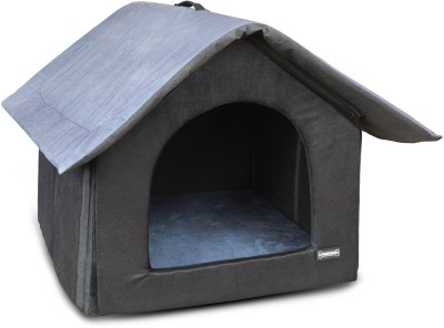 FOODIE PUPPIES Foldable Soft & Light Weight Dual Color Velvet Designer Pet Tent House/Hut Dog, Cat House
