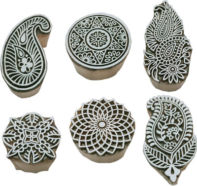 skart wooden printing blocks stamp 777 Printing Blocks(Pack of 6)