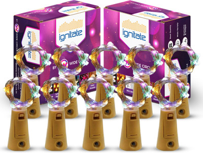 ignitate 20 LEDs 1.78 m Multicolor Steady String Rice Lights(Pack of 10)