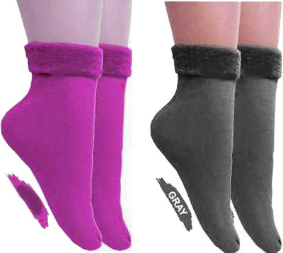 Absorbing Women Solid Ankle Length(Pack of 2)