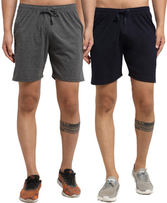 MACK JONNEY Self Design Men Grey Regular Shorts