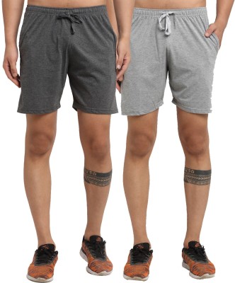 VIMAL JONNEY Self Design Men Grey Regular Shorts
