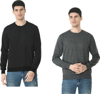 KAYU Full Sleeve Solid Men Sweatshirt