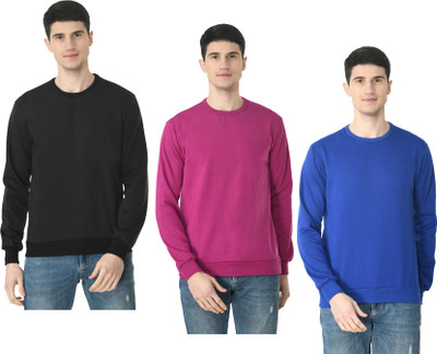 Indistar Full Sleeve Solid Men Sweatshirt