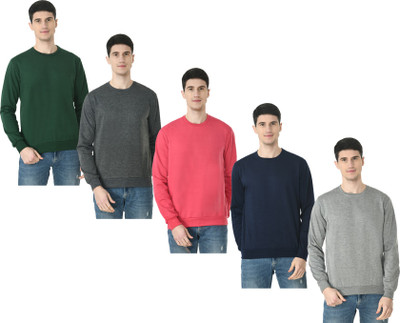 Indistar Full Sleeve Solid Men Sweatshirt