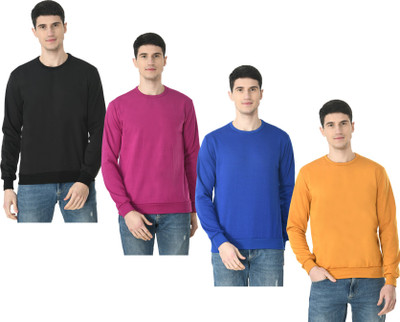 Indistar Full Sleeve Solid Men Sweatshirt