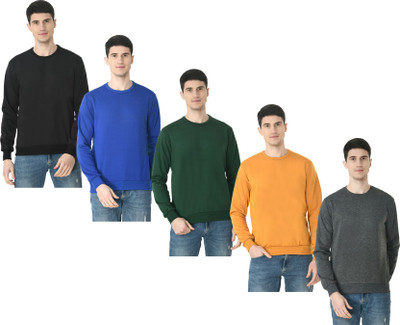 Indistar Full Sleeve Solid Men Sweatshirt