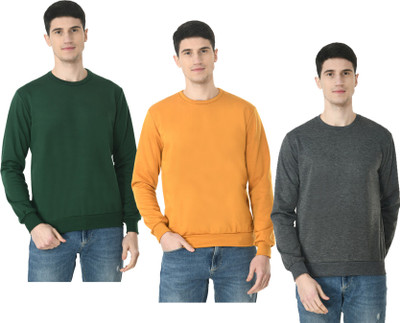 Indistar Full Sleeve Solid Men Sweatshirt