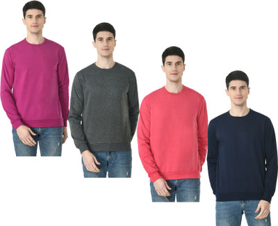 Indistar Full Sleeve Solid Men Sweatshirt