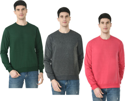 KAYU Full Sleeve Solid Men Sweatshirt