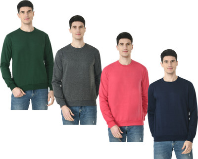 Indistar Full Sleeve Solid Men Sweatshirt
