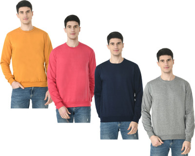 Indistar Full Sleeve Solid Men Sweatshirt