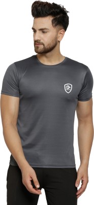 Cruister Solid Men Round Neck Grey T-Shirt