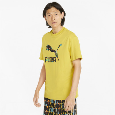 PUMA Graphic Print Men Round Neck Yellow T-Shirt