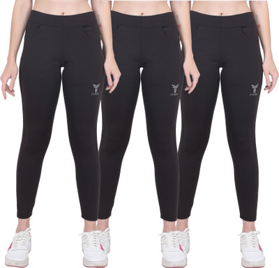 TYKUN Solid Women Black Tights