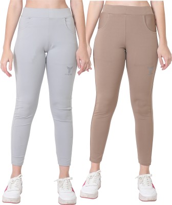 TYKUN Solid Women Grey, Brown Track Pants