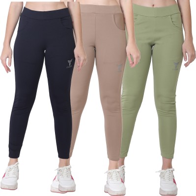 TYKUN Dark Blue, Black, Green Jegging(Solid)