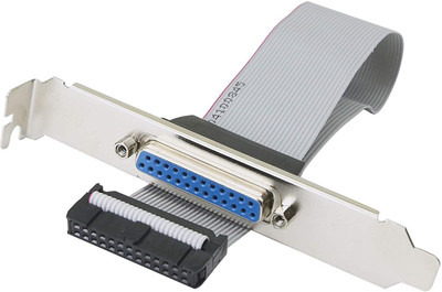 LipiWorld  TV-out Cable DB25 to IDC 26 Pin Cable,Motherboard Parallel Panel DB-25 to 26 Pin IDC Socket(Silver&Grey, For Computer)