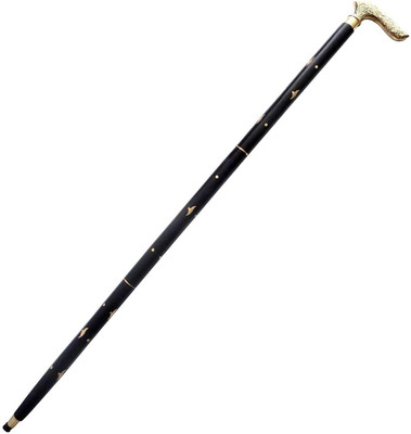 Capital Mart Brass Design Handle Victorian Walking Stick Cane (2 Fold Wooden Walking Cane ) Walking Stick
