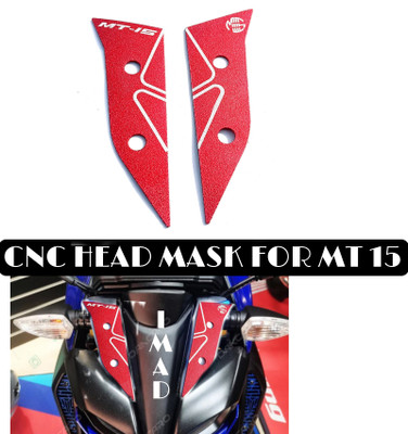 imad CNC METAL HEAD MASK FOR YAMAHA MT15 RED Bike Headlight Visor