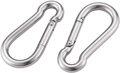 XDLB Stainless Steel Spring Snap Hook Carabiner/Hook Swing Connector/Heavy Duty Locking Carabiner(Silver)