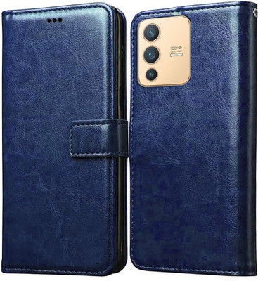 Casotec Flip Cover for Vivo V23 5G(Blue, Pack of: 1)