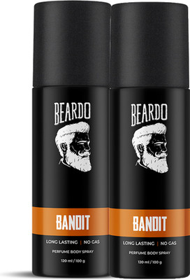 BEARDO Bandit Perfume Body Spray No Gas Long Lasting 120ml Combo (Pack of 2) (2 Items in the set)