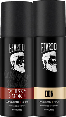 BEARDO Whisky Smoke and Don Perfume Body Spray Combo Long Lasting 120ml (Pack of 2)