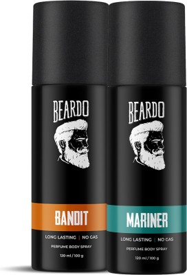 BEARDO Bandit Perfume and Mariner Perfume Body Spray Combo Long Lasting (Pack of 2)  (2 Items in the set)